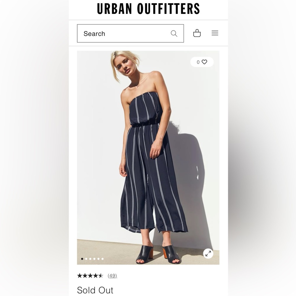 Silence + Noise Jackson Strapless Culotte Jumpsuit